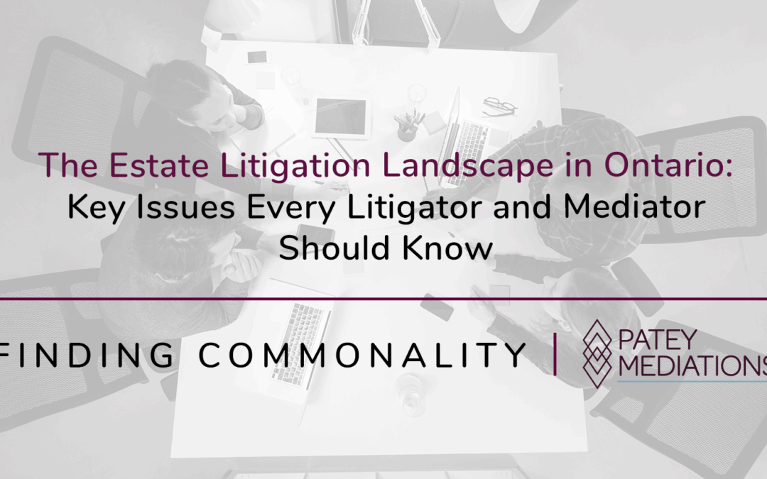 The Estate Litigation Landscape in Ontario:  Key Issues Every Litigator and Mediator Should Know