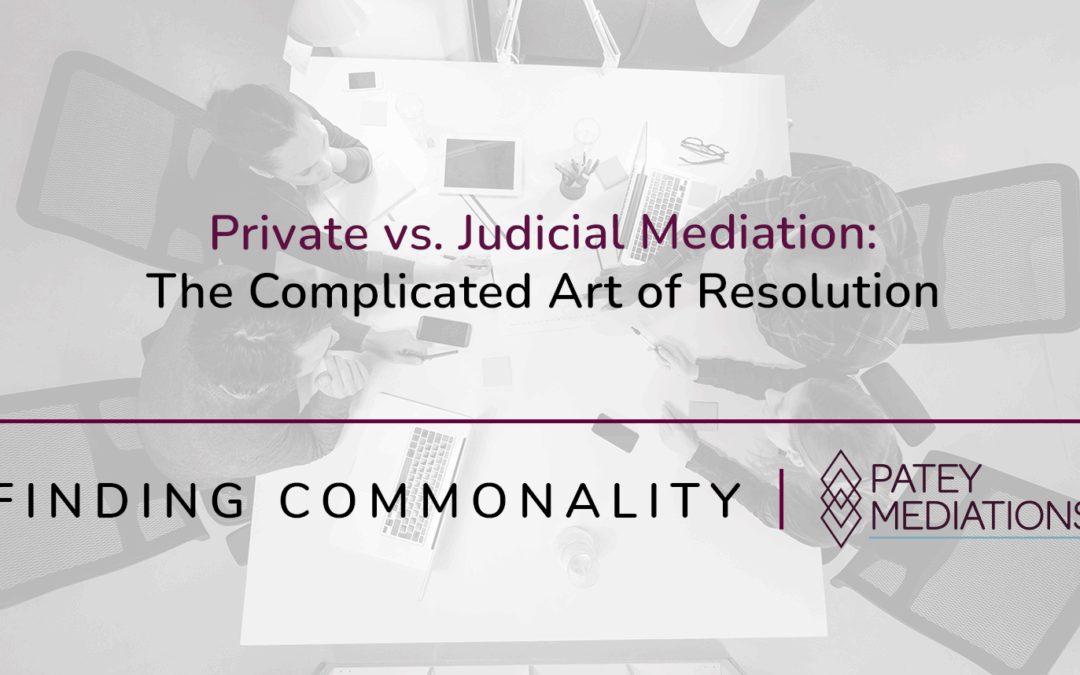 Private vs. Judicial Mediation:  The Complicated Art of Resolution