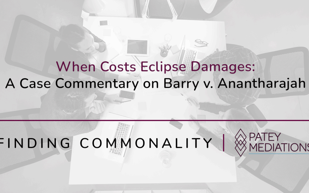 When Costs Eclipse Damages:  A Case Commentary on Barry v. Anantharajah
