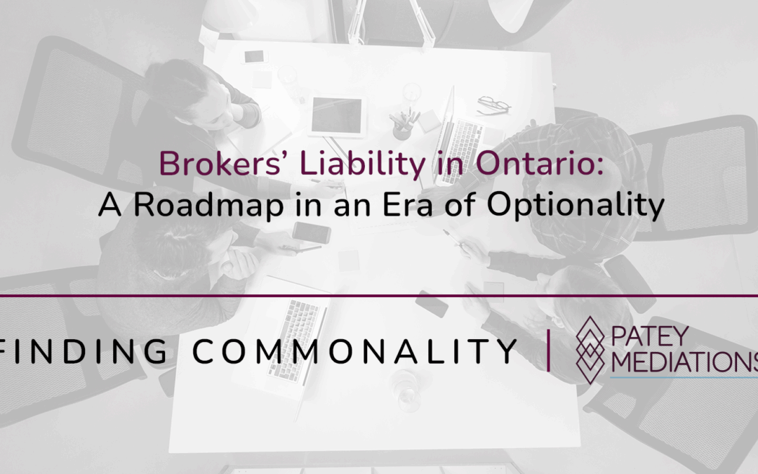 Brokers’ Liability in Ontario:  A Roadmap in an Era of Optionality