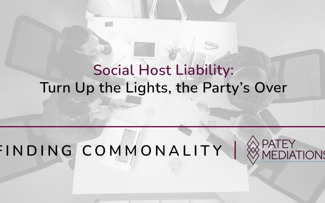 Social Host Liability:  Turn Up the Lights, the Party’s Over
