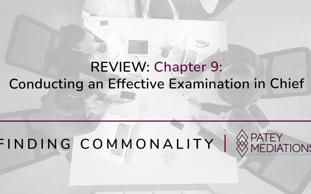 REVIEW: Chapter 9:  Conducting an Effective Examination in Chief